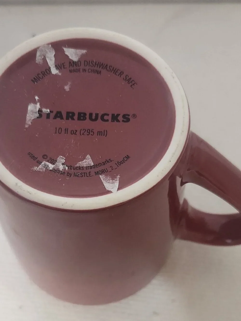 Starbucks Ceramic 2020 Coffee Mug Tea Cup 10 oz Maroon Burgundy Red